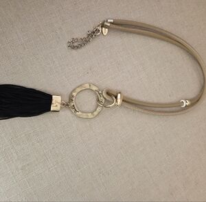 Gold and Black Tassel 16" Necklace